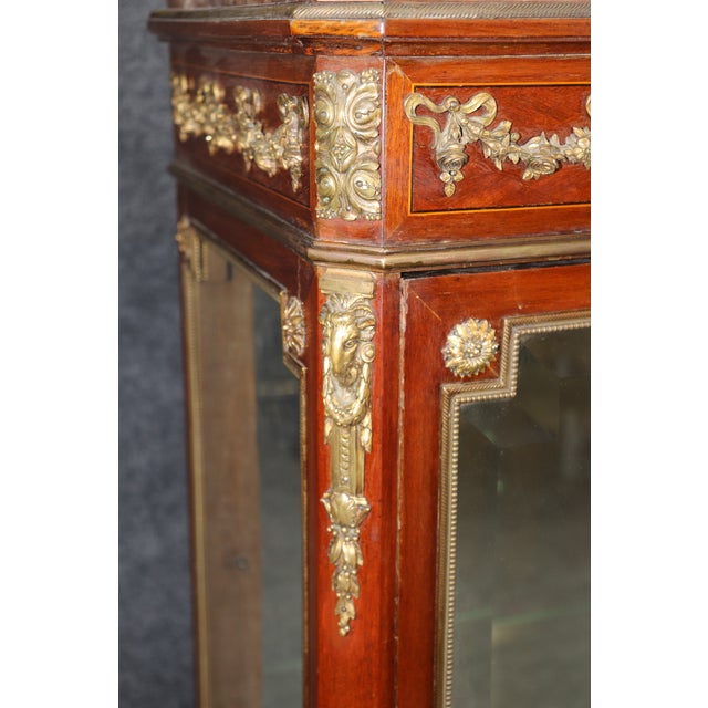 Francois Linke French Louis XV Style Bronze Mounted Narrow Vitrine C. 1915 For Sale - Image 16 of 16