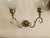 English 1920s George III Style Pair of Crafted Brass Wall Sconces With Glass Hurricanes - a Pair For Sale - Image 3 of 10
