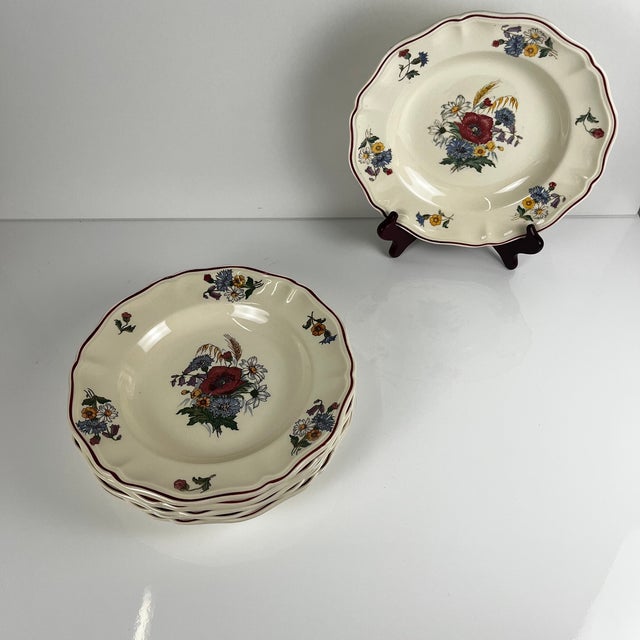 Set of 6 "Agreste" soup plates, Sarreguemines, 20th century. Dimensions: Diameter: 25 cm Height: 4 cm Good overall...