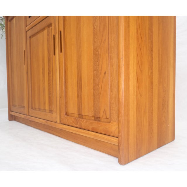 Solid Teak Danish Mid Century Modern 45" Tall 3 Door Compartment Credenza MINT For Sale - Image 15 of 15