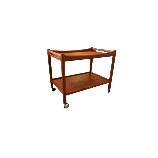 AT-45 Serving Trolley in Teak by Hans J. Wegner for Andreas Tuck, Denmark, 1960s For Sale - Image 13 of 14