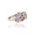 Red Nature Inspired Multi-Sapphire Leaf & Diamond Cluster Ring in Sterling Silver, Us Size 8.5 For Sale - Image 8 of 16