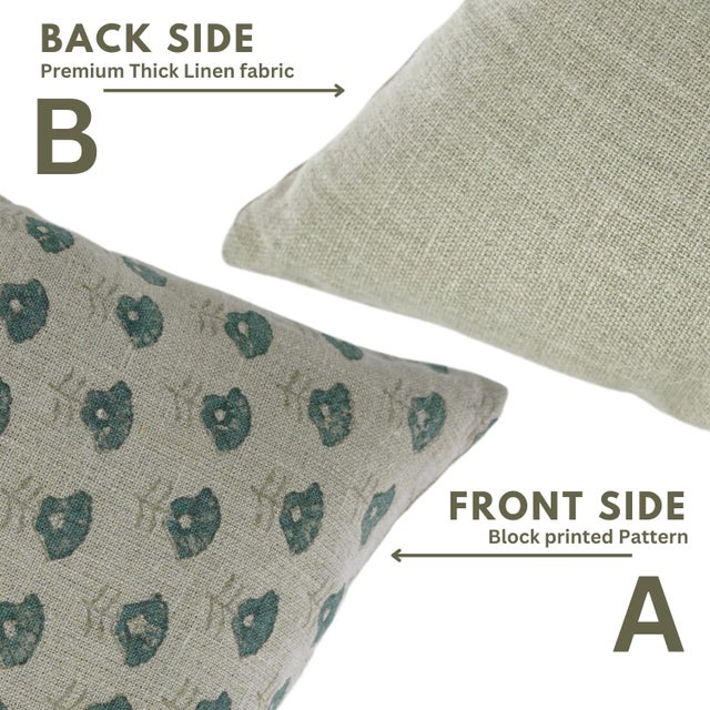 Fabdivine Thick Linen Pillow Cover 12x20 Inches - Kohinoor Blue For Sale - Image 6 of 8