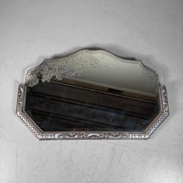 Vintage Art Deco Mirror with Bevelled Glass, 1940s For Sale - Image 6 of 13