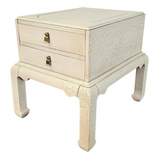 Lane Alta Vista Crackle Lacquer Asian Modern Accent Chest Nightstand 24.5" For Sale