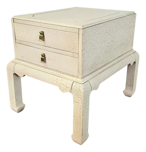 Lane Alta Vista Crackle Lacquer Asian Modern Accent Chest Nightstand 24.5"