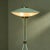 Mid-Century Modern Sage Green Lacquered Floor Lamp with Brass Details from Stilnovo, Italy, 1955 For Sale - Image 3 of 12