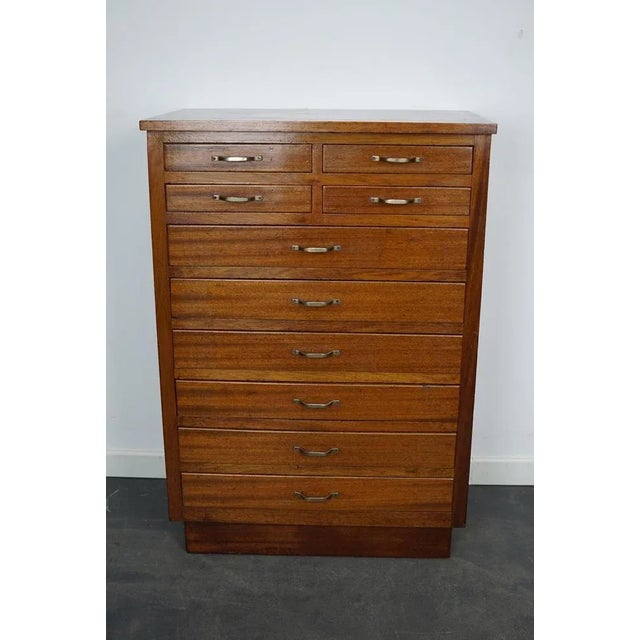 Industrial Antique Dutch Mahogany Dentist Cabinet, 1930s For Sale - Image 3 of 17