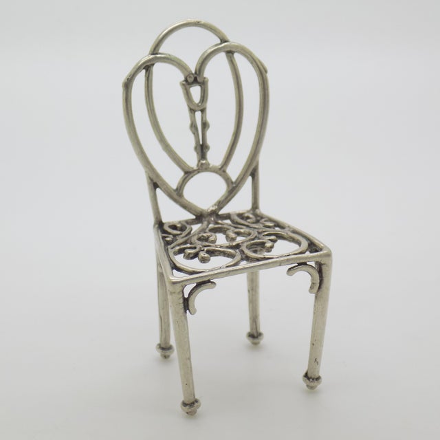 Vintage Italian Handmade Silver 800 Chair Figurine, Arezzo, 1970s For Sale - Image 12 of 12