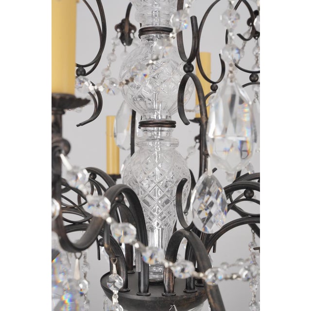 Metal Late 20th Century French Style Twelve Light Crystal Chandelier For Sale - Image 7 of 15