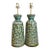 Vintage Mid-Century Modern Green Textured Ceramic Table Lamps - a Pair For Sale