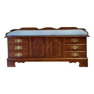 Late 20th Century Lane Furniture Chippendale Cedar Blanket Chest / Bench For Sale
