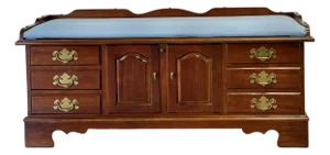 Late 20th Century Lane Furniture Chippendale Cedar Blanket Chest / Bench