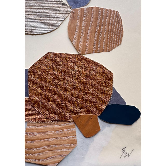Brown "Vessel 4" Original Mixed-Media Framed Collage on Paper by Zac Woodiel For Sale - Image 8 of 11