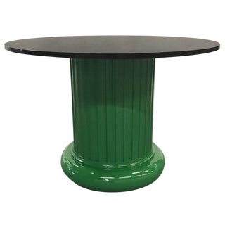 Lacquered Columnar Base Table with Black Granite Top For Sale