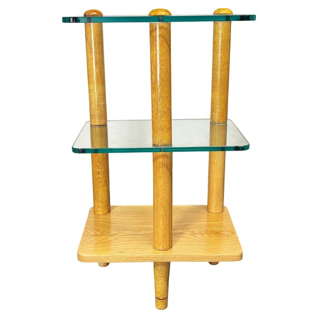 Art Deco 1930s Floating Glass Walnut Corner Table attributed to Gilbert Rohde For Sale - Image 3 of 6