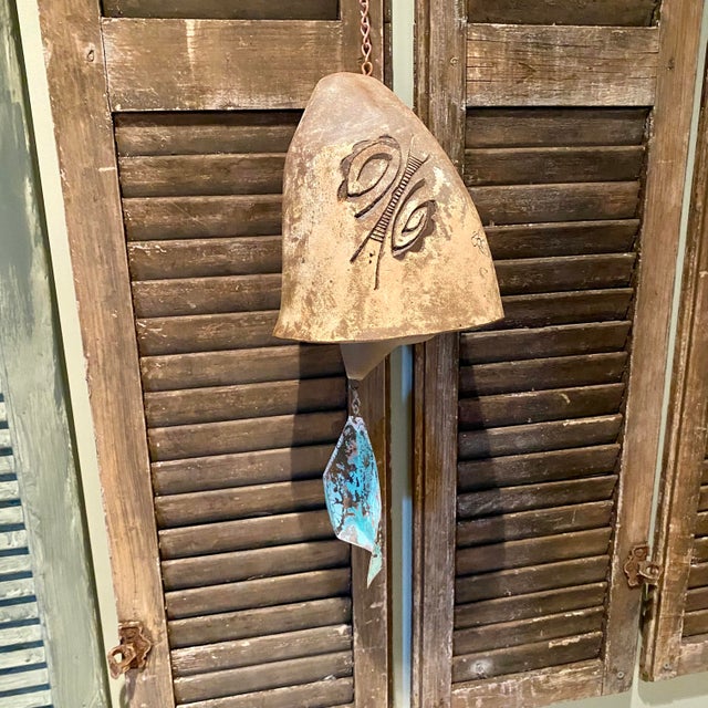Vintage Paolo Soleri Sand Cast Ceramic Cosanti Windbell For Sale - Image 9 of 9