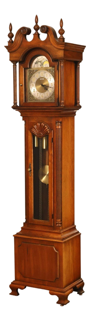 Howard Miller Chippendale Style Cherry Grandfather Grandmother Clock