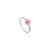 Contemporary 14k White Gold Genuine Oval Ruby Diamond Halo Split Band Ring Size 5.5 For Sale - Image 3 of 11