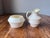 Belleek Pottery, Made in Ireland 5th Green Mark Dates back from 1955-1965 *Cleary Pattern Sugar and Creamer - Sugar: 3.25”...