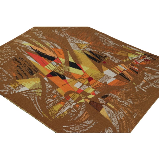 1950s Signed Vintage Andre Maurice Tapestry With Abstract Patterns - Rug & Kilim For Sale - Image 5 of 8