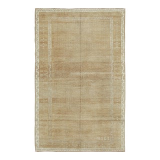 Vintage Turkish Kars Rug in Beige With Subtle Geometric Motifs - Rug & Kilim For Sale