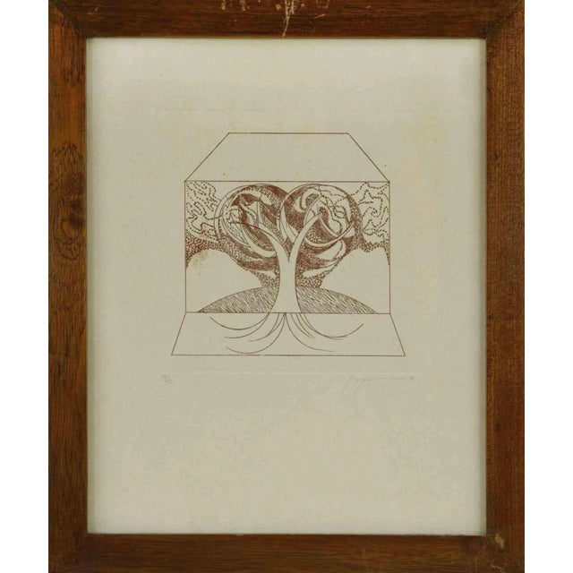 Danilo Bergamo, Tree of Life, Etching on Cardboard, 1983 For Sale