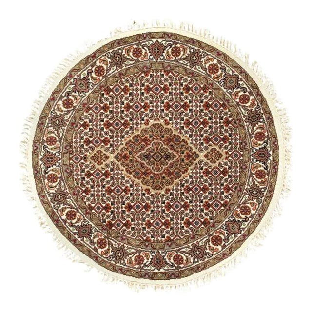 2020s Tabriz Mahi Design Silk & Wool Rug For Sale