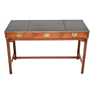 Vintage Military Campaign Desk in Yew Wood, 1950s For Sale