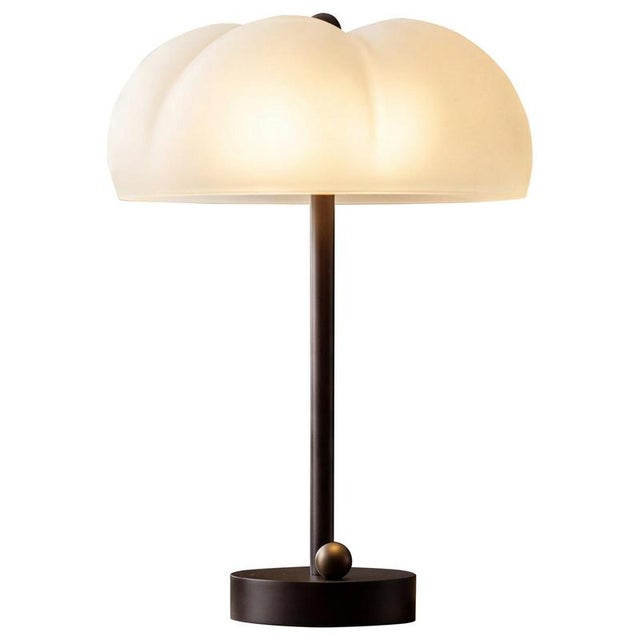 Hana MD Table Lamp in Borosilicate Glass and Brass Finish by Schwung For Sale - Image 18 of 18
