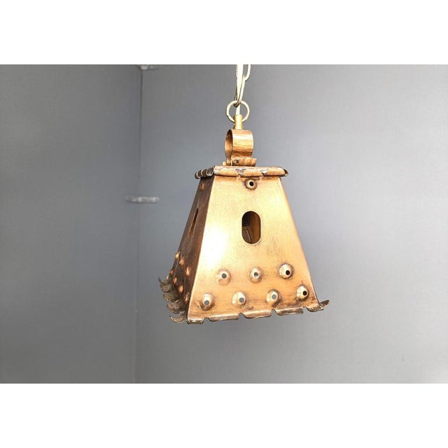Copper Brutalist Copper Pendant Light, 1970s For Sale - Image 8 of 13