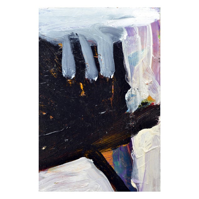 Abstract Contemporary Abstract Expressionist Black and White Oil Painting by Kristin Cohen For Sale - Image 3 of 3