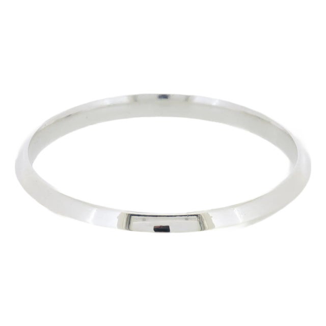 Hans Hansen Danish Modern Sterling Silver Beveled Bangle Bracelet For Sale