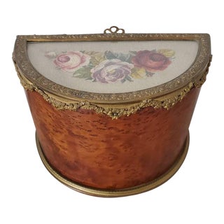 19th Century French Belle Epoch Revolving Door Demilune Decorative Box For Sale