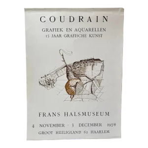 Brigitte Coudrain Exhibition Poster Haarlem, Netherlands C.1978