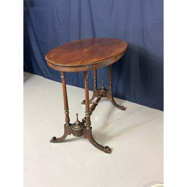 Brown Antique Victorian Oval Centre Table, 1900 For Sale - Image 8 of 11