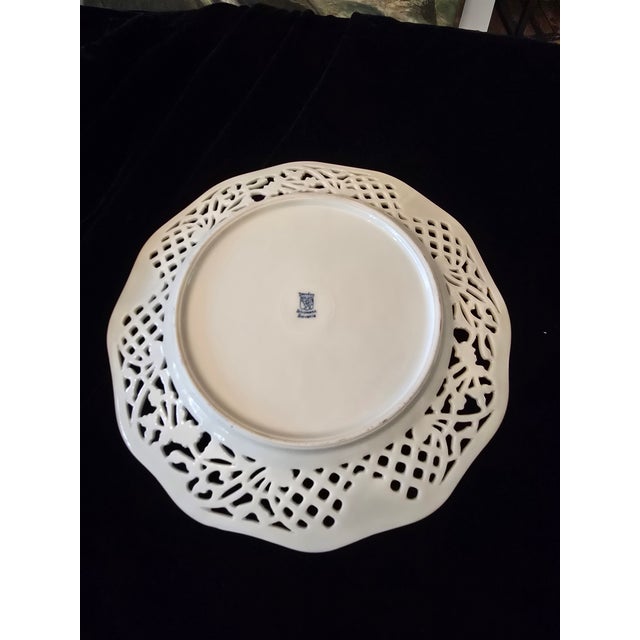 Ceramic Pre Mid Century Vintage Perfect Set 12 Dresden Plates For Sale - Image 7 of 11