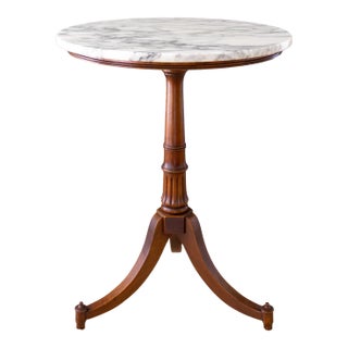Marble Topped 19th Century Regency Tripod Side Table For Sale