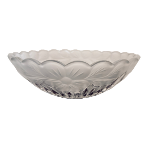 Vintage 1950s–1960s Lausitzer Lead Crystal Daisy Floral Fruit Bowl