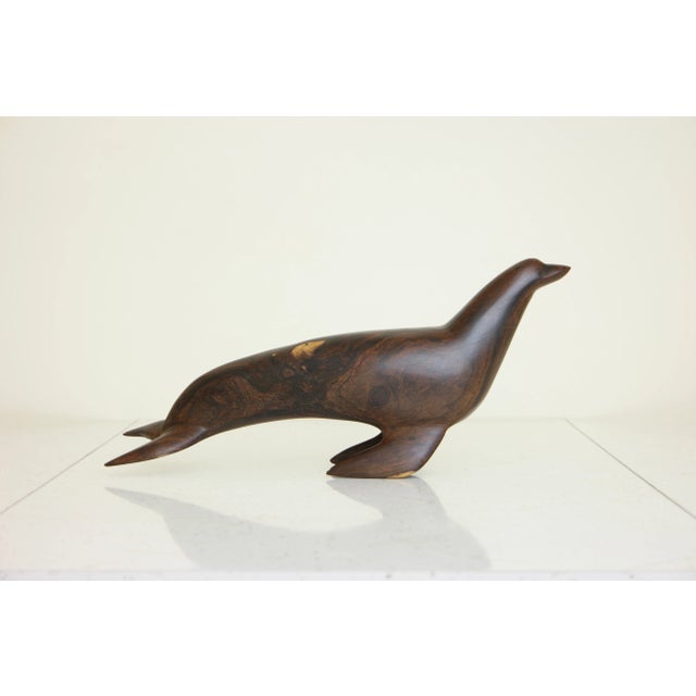Wood Mid-Century Modern Sea Lion Table Top Sculpture For Sale - Image 7 of 8