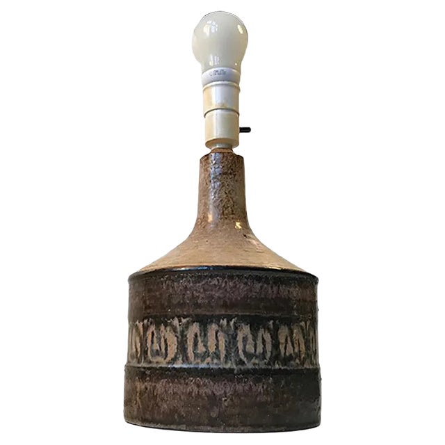 Vintage Danish Stoneware Table Lamp by Jette Hellerøe for Axella, 1970s For Sale