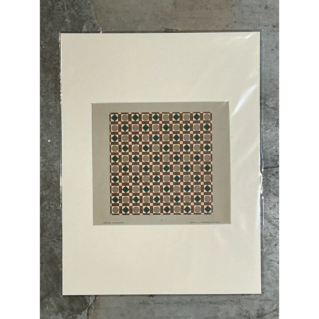 Vintage Geometric Tile Design Serigraph For Sale - Image 4 of 12