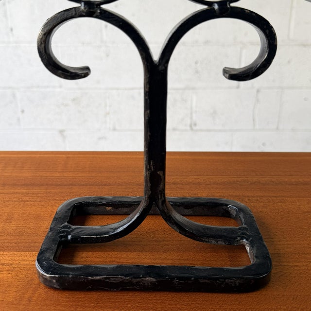 Mid 20th Century Vintage Bertil Vallien for Boda Smide Cast Iron Candelabra Candle Holder, Sweden 1960s For Sale - Image 5 of 8