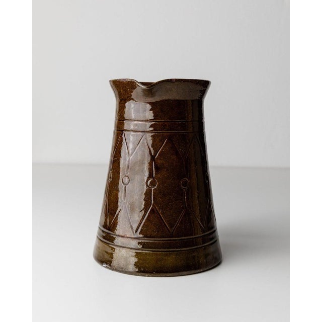 Brown Vintage Ceramic Jug or Vase with Handle by Urbano Fontana, Italy, 1970s For Sale - Image 8 of 11