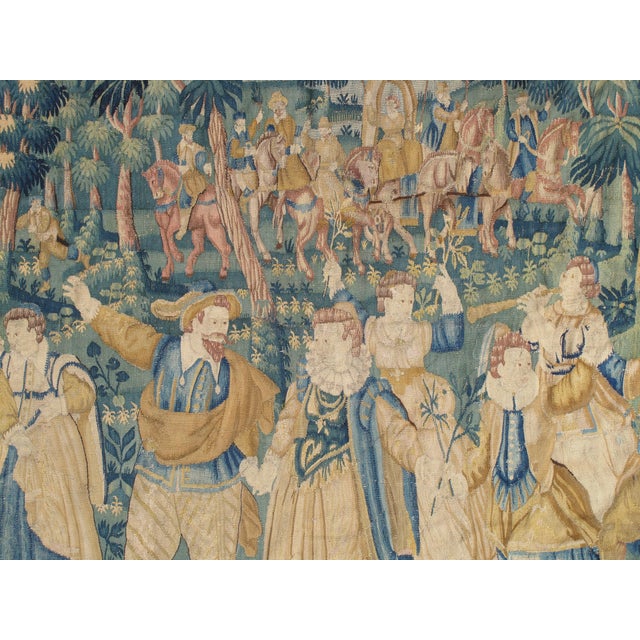 Brown Late 16th Century Flemish Historical Tapestry For Sale - Image 8 of 16