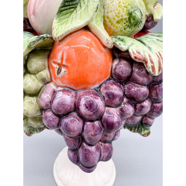 Vintage Italian-Attributed Ceramic Fruit Topiary on Pedestal – Tuscan / Hollywood Regency / Cottagecore For Sale - Image 11 of 14