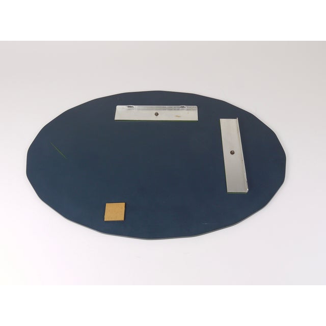 Mid-Century Oval Green and Grey Scalloped Wall Mirror from Cristal Arte, Italy, 1960s For Sale - Image 14 of 15