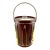 Vintage Mid Century Brown Leatherette & Gold Ice Bucket Barware Set With Tools For Sale