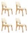 Arches II Dining Chairs in Oak and Bouclé by Insidherland, Set of 4 For Sale
