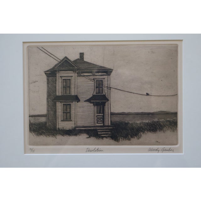Woody Gruber “Desolation” Signed Limited-Edition Drypoint Etching 51/75 For Sale - Image 12 of 18
